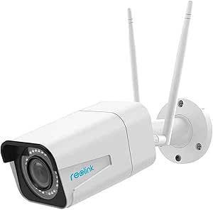 REOLINK Security Camera Outdoor, 5MP Plug-in Outdoor WiFi Camera for Home Security, 4X Optical Zoom, 2.4/5Ghz WiFi, Motion Detection, Night Vision, Work with Google Assistant, RLC-511W asin的图片