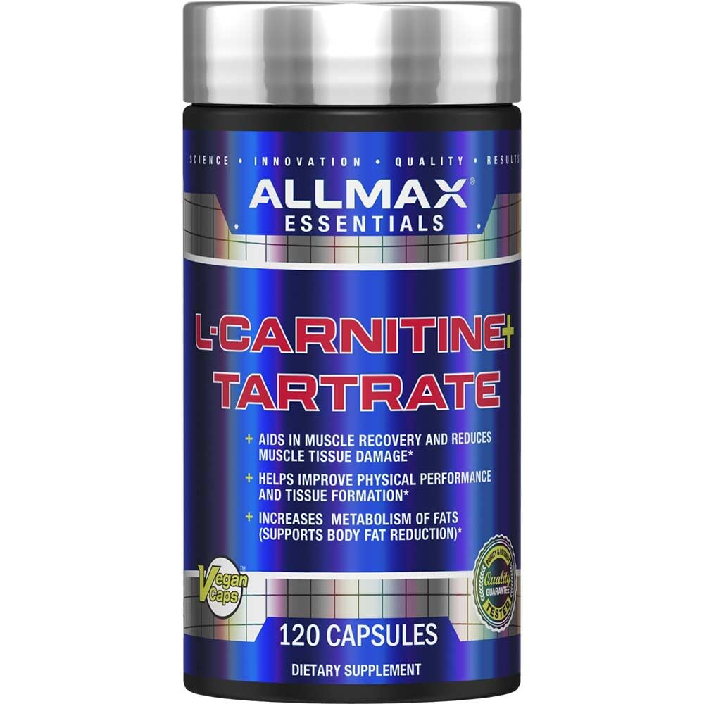 ALLMAX Nutrition, L-Carnitine L-Tartrate + Vitamin B5, 1000 mg, 120 Vegan Capsules
