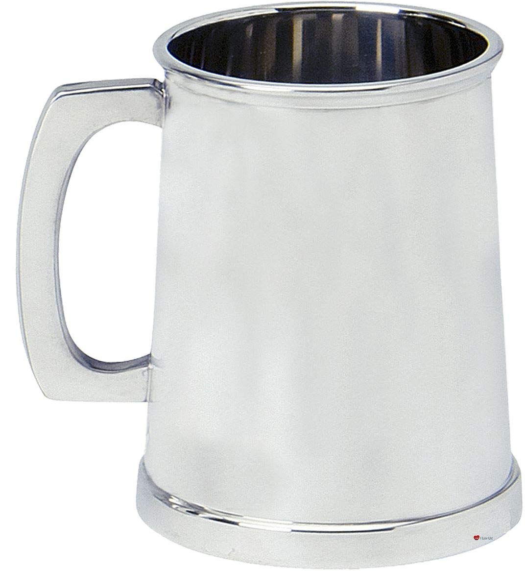 I LUV LTD Zinnkrug Charles Ii Unifarben Poliert 1pt Glassockel Touch Mark