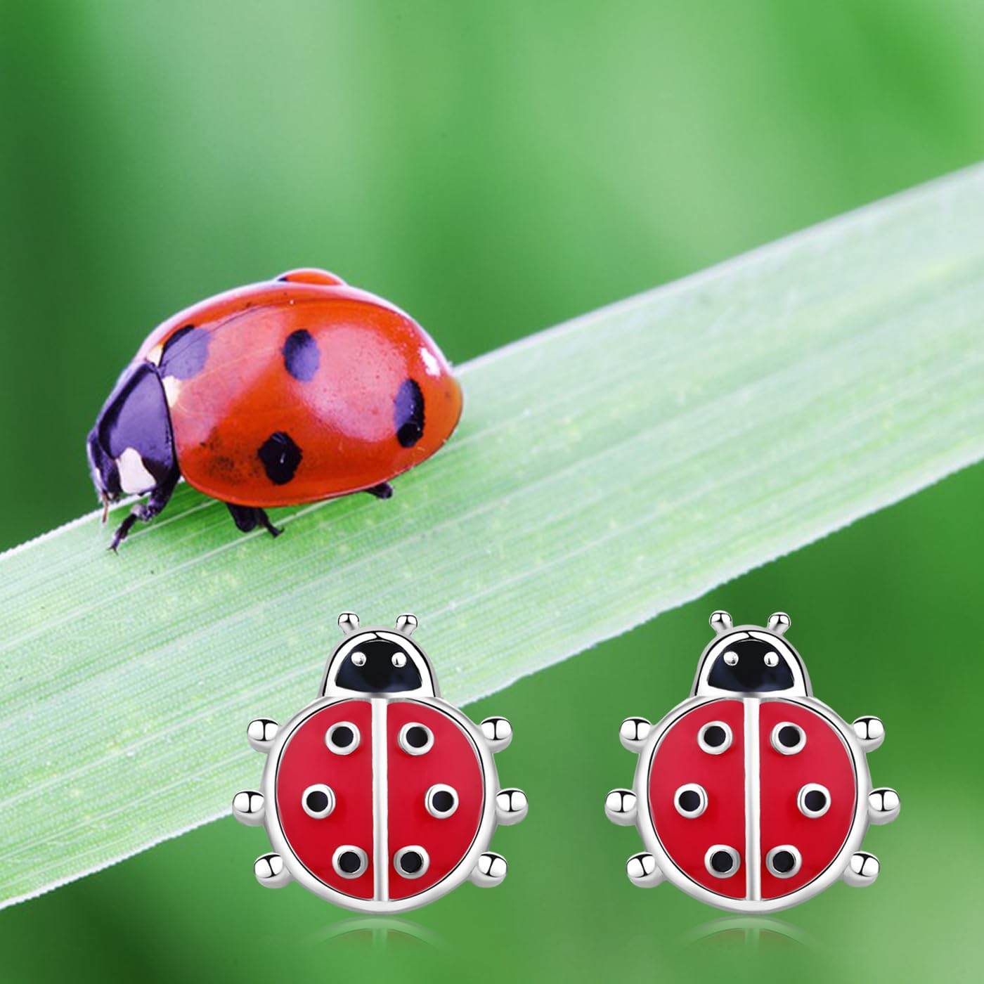 Boucles d'oreilles coccinelle/pingouin/dinosaure/vache des Highlands/éléphant/koala/loutre de mer en argent sterling 925 hypoallergénique mignon animal boucles d'oreilles bijoux cadeaux pour filles