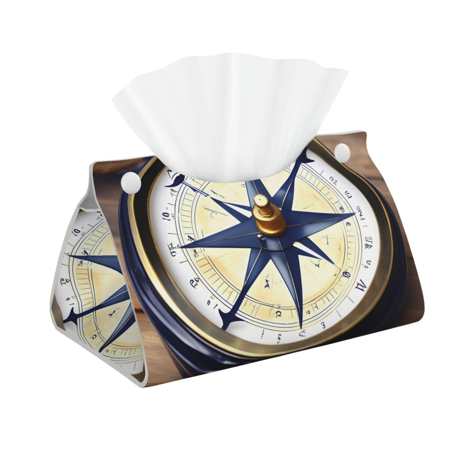 Sail Boat Nautical Compass Print Long Tissue Box Cover Tissue Dispenser Box For Living Room, Office, Car, Bathroom
