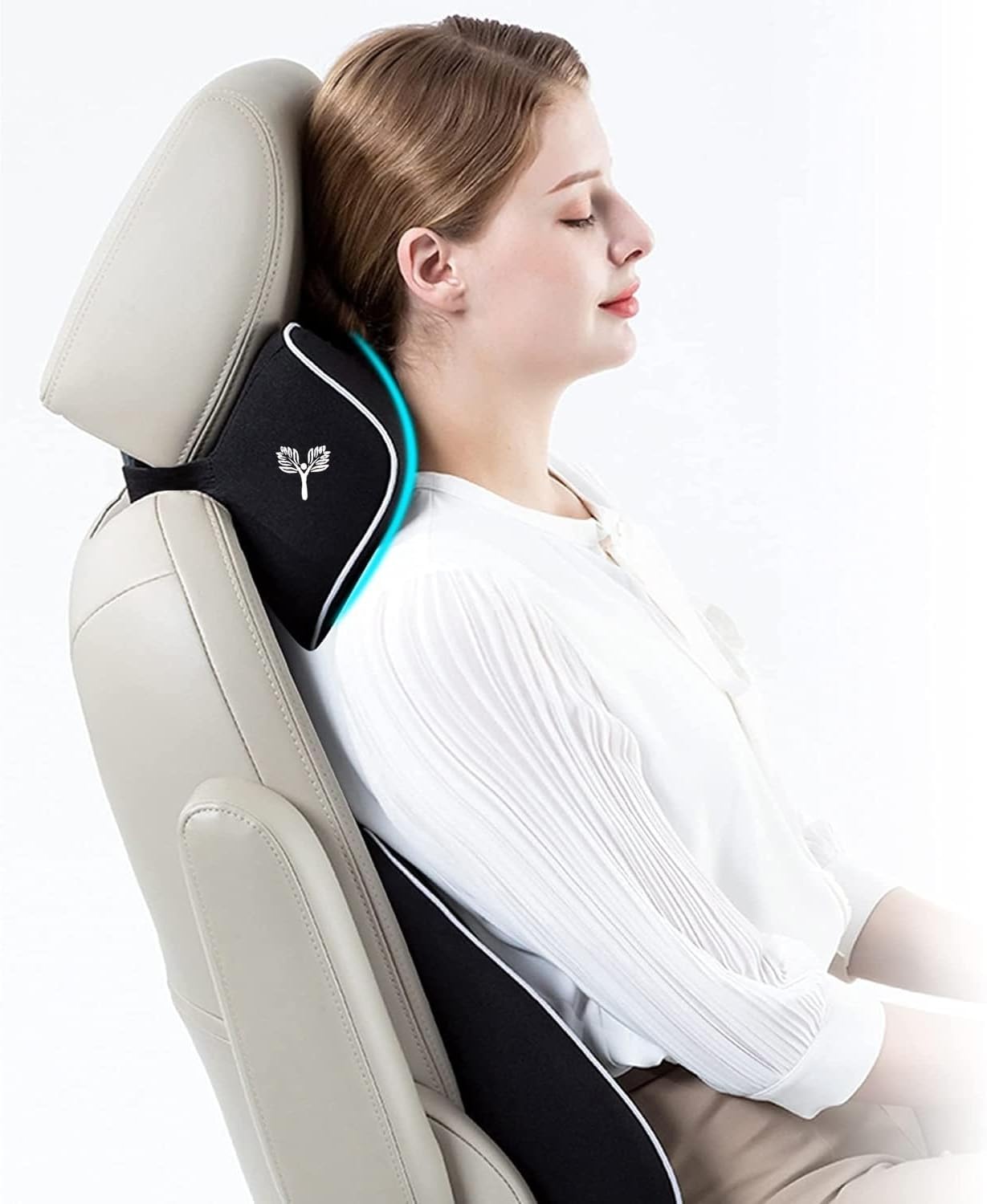 Grin Health Sit Right Pro Comfort Combo | Neck Rest, Backrest for Comfortable Driving | Orthopedic Car Backrest Pillow Full Lumbar Support with Neck Pillow | Posture Correction | Universal Fit