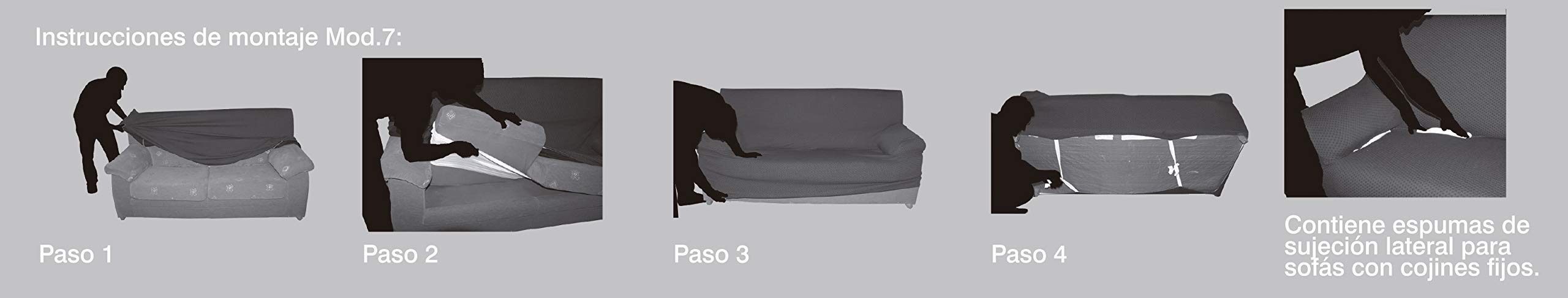 Eysa Aquiles Copridivano Elastico 3 Posti, Poliestere-Cotone, Blu, 37x29x9 cm