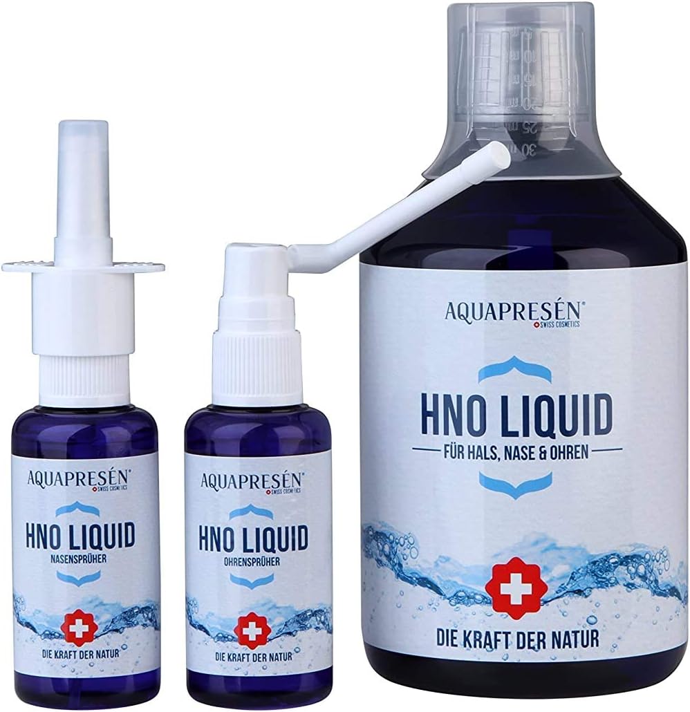 AQUAPRESEN® SWISS HNO | Ear Nose Throat Care Set | With Swiss Activated Water