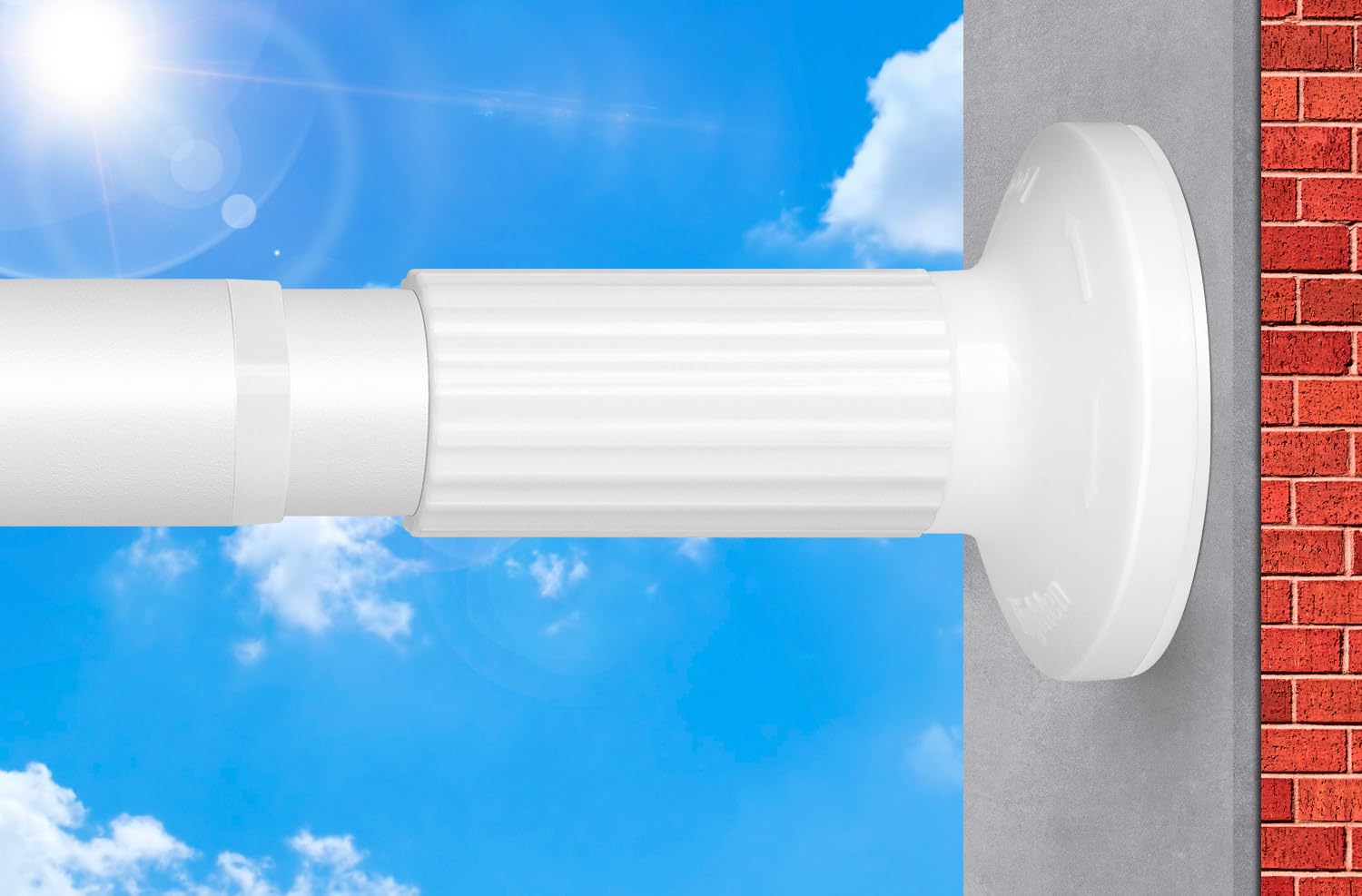 Photo 1 of ***MISSING PARTS/ UNKNOWN***White Tension Curtain Rod 51-145In, Extra Long Adjustable Tension Rod No Drilling for Window or Bathroom,Outdoor Curtain Rod for Patio, Easy to Install, Never Rust, Rod Diameter 1.26 Inches-White
