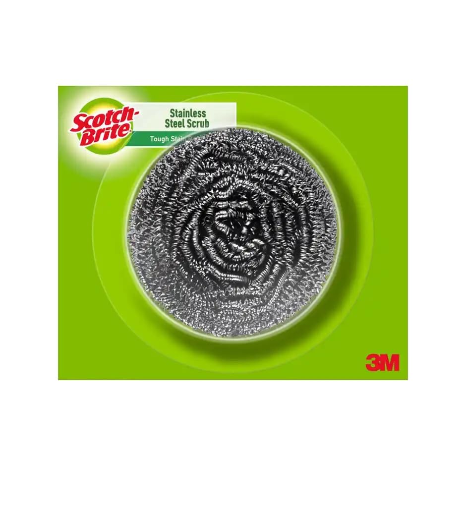 Scotch Brite Chakra Stainless Steel Scrub for Tough Cleaning | Rust-Free, Long-Lasting Utensil Scrubber