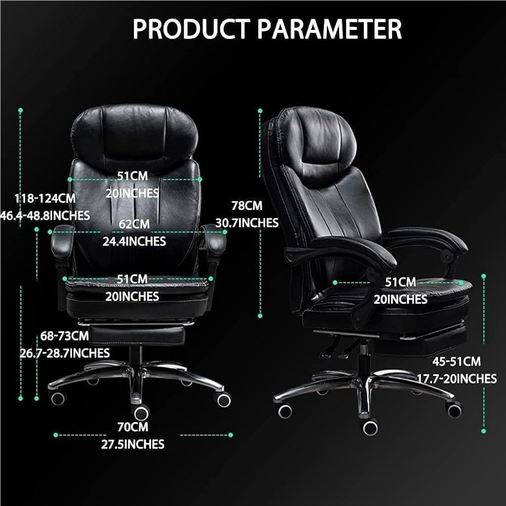 Big and Tall Executive Office Chair Ergonomic Boss Computer Desk Chair Adjustable Height 90-180 Degree Recline Task Chair for Meeting Room Workstation Home