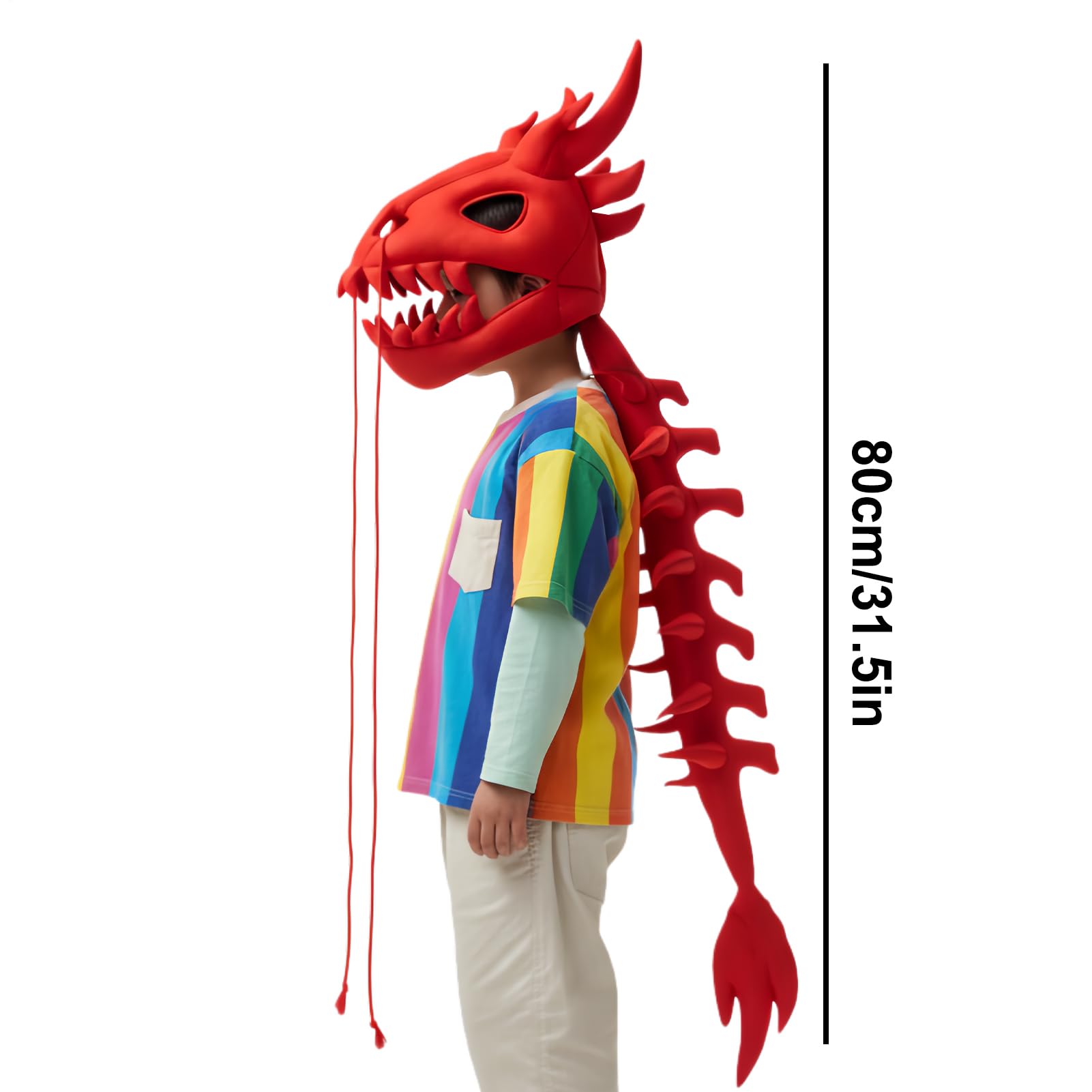 Genérico Pluszowy Szkielet Kostium Dinozaura - Uzupełnienie 3D Czaszki I Kręgosłupa | Realistyczny i Ubieralny Kostium Dinozaura - Na Halloween Imprezy i Eventy