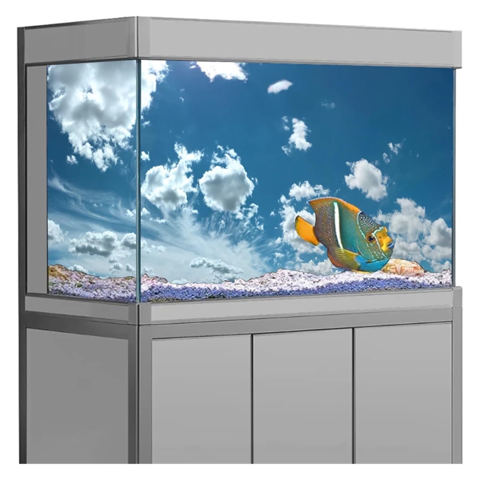Aquarium Hintergrund Aquarium-Hintergrundaufkleber, Wolken-Aquarium-Hintergrunddekorationen, PVC-Aquarium-Zubehör(Color1,50x90cm)