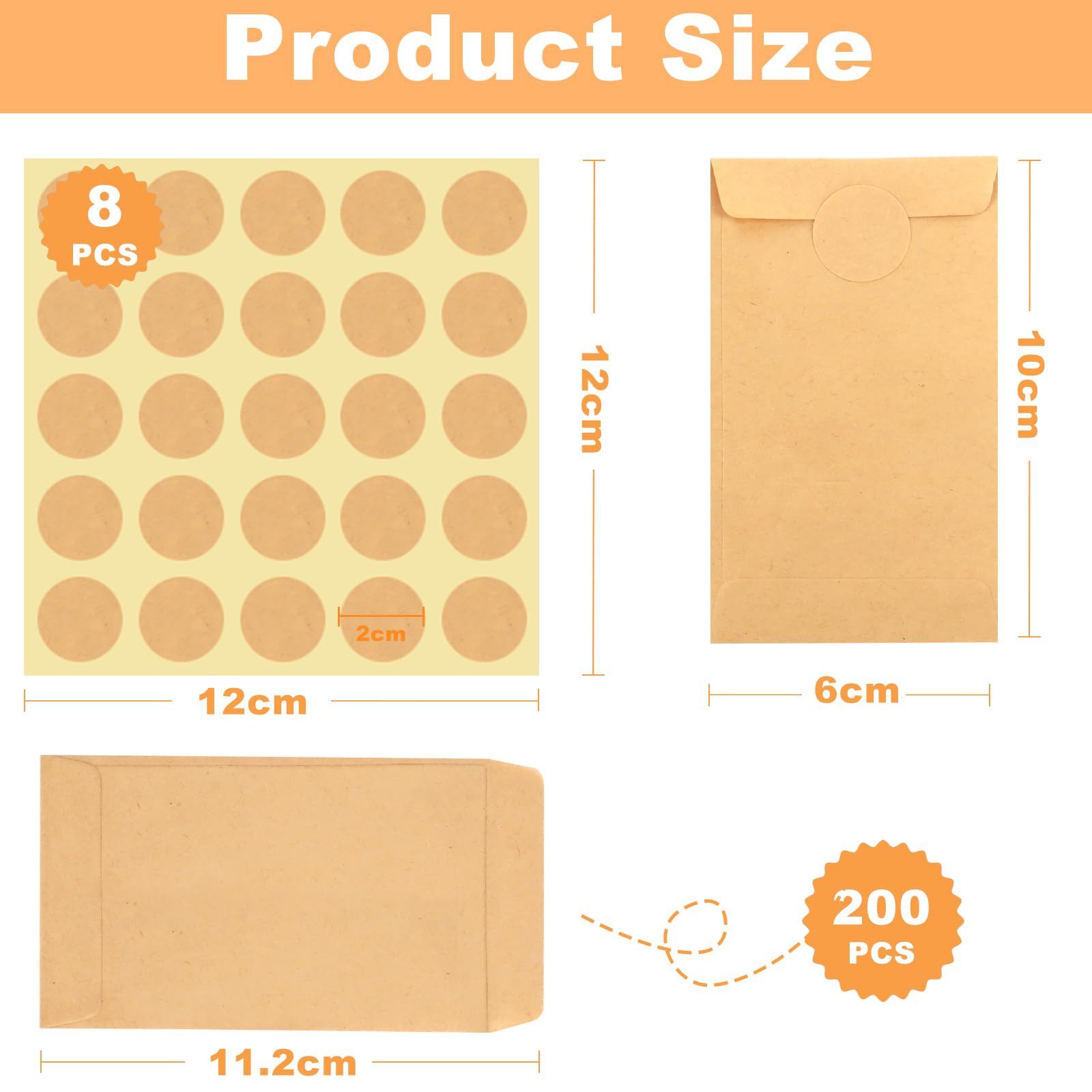 100 sacchetti di carta marrone 11 x 20 cm, buste di carta kraft per regali sacchetti per bambini di carta (100 pezzi, 11 x 20 cm