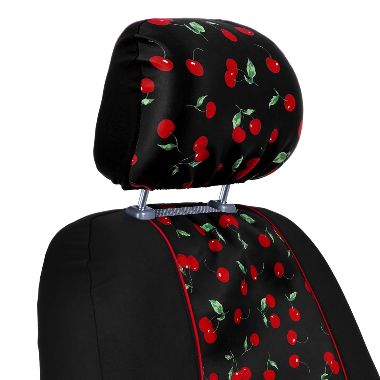 Tallew Lot de 2 housses de siège de voiture rouges cerise pour sièges avant avec housses d'appui-tête assorties - Dessous de verre absorbants avec encoche de doigt - Convient à la plupart des voitures