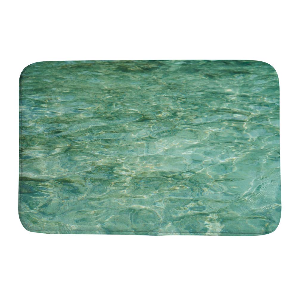 Tapis de bain antidérapant vert Ruchen en velours corail ondulé de 91x61 cm