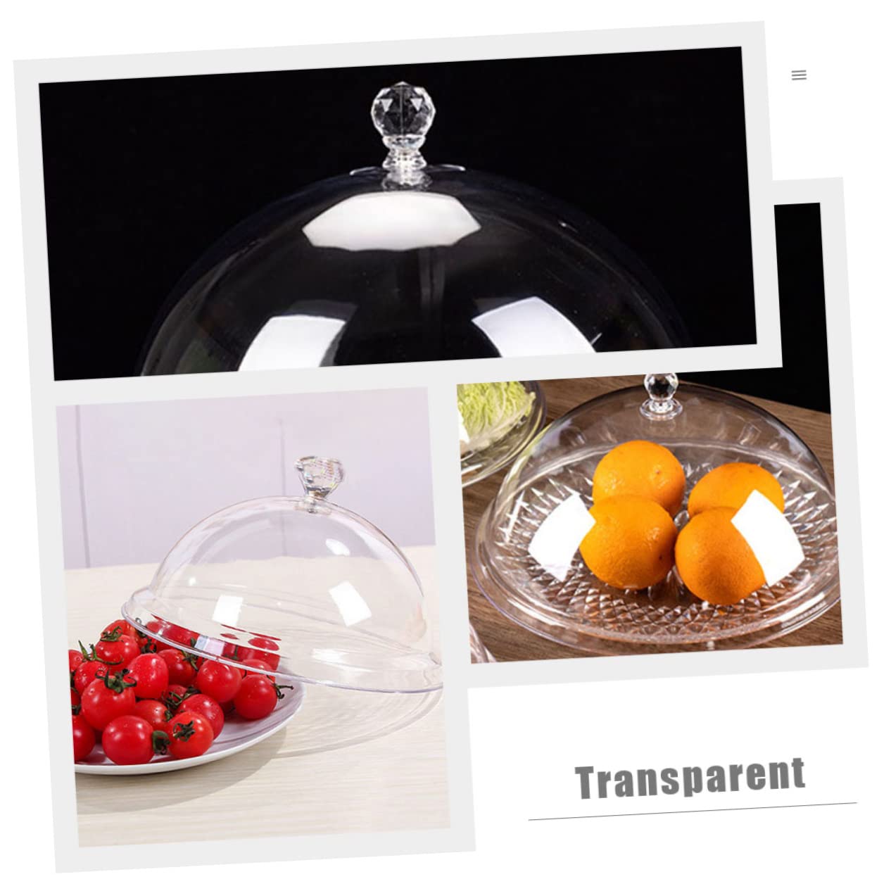 Piatto Rotondo da 30 cm per riporre Snack con Coperchio Antipolvere da 12 Pollici, Vassoio Multifunzionale per Frutta e Dolci, per Uso Domestico e per Matrimoni