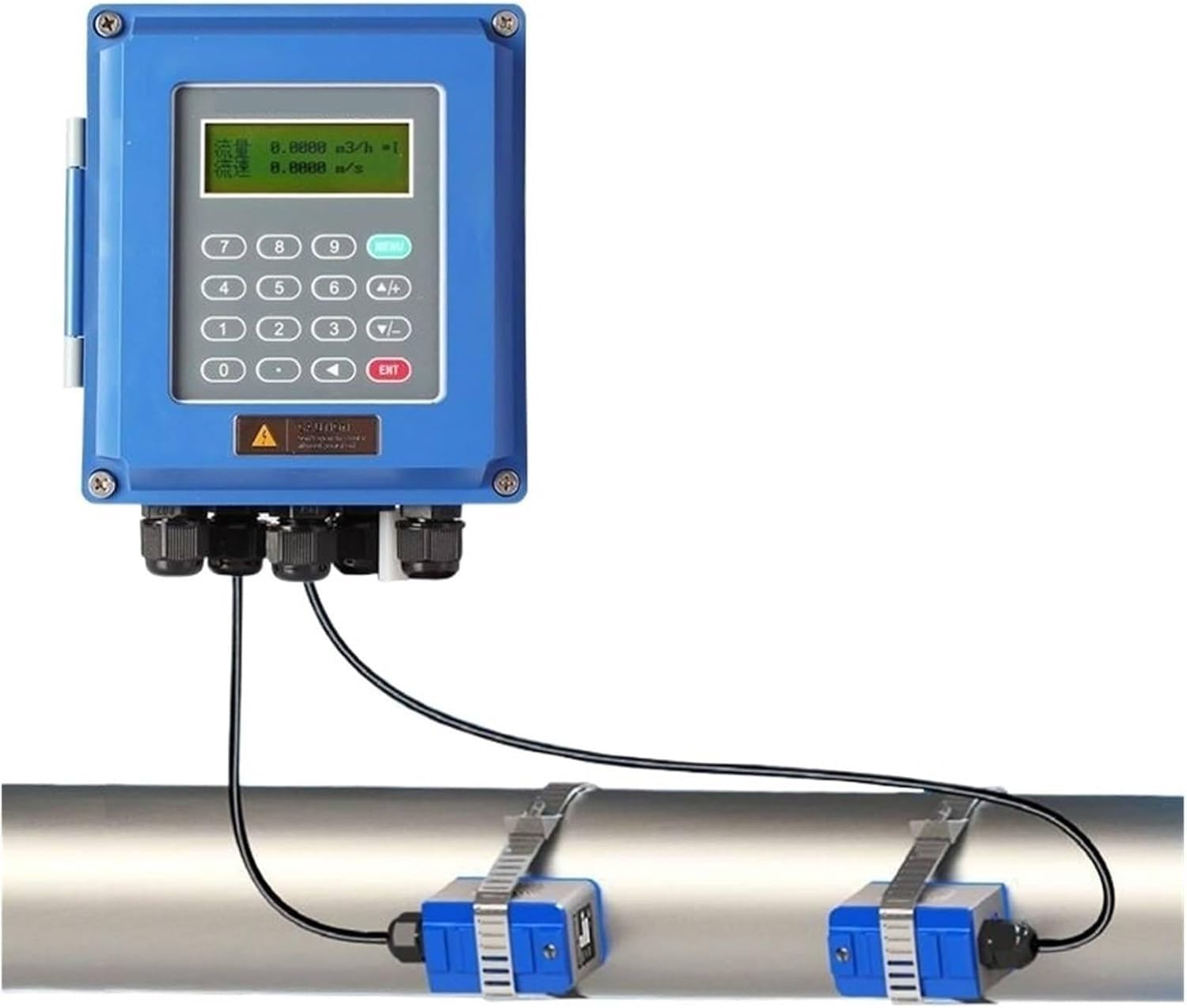 Medidor de flujo ultrasónico para control de agua líquida, medidor de flujo con pantalla LCD con transductores de abrazadera DN15-6000 mm para una medición precisa del caudal