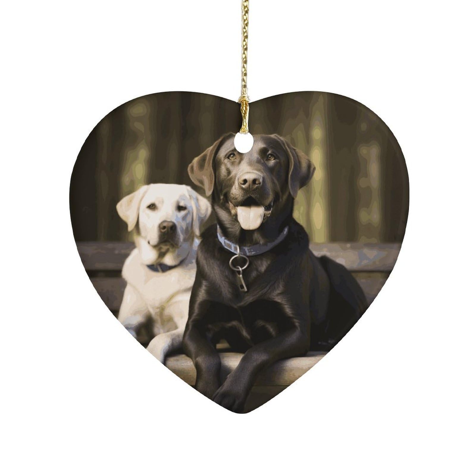 Fekiloot Style Labrador Ceramic Ornament Home Decor Keepsake