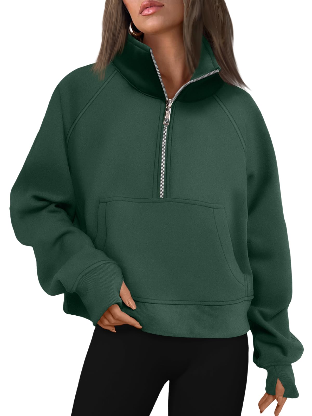 AUTOMET Womens Sweatshirts Half Zip Fleece Pullover Fall Outfits | Fall Fashion Clothes 2026,Cropped Sweatshirt,Cute Y2k Tops,Quarter Zipper Clothes,Winter Loungwear Outfits