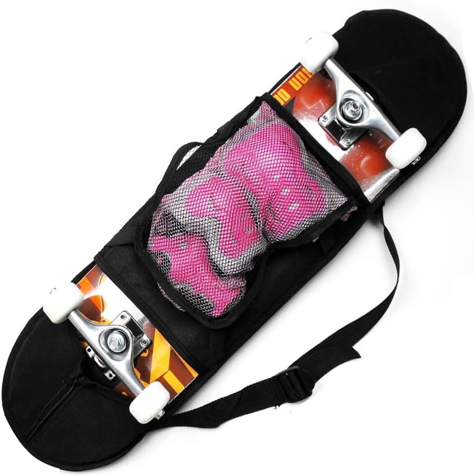 SquEqu Skateboard Bag Backpack 31'' Slim Foldable Nylon Skate Board Carry Bags with