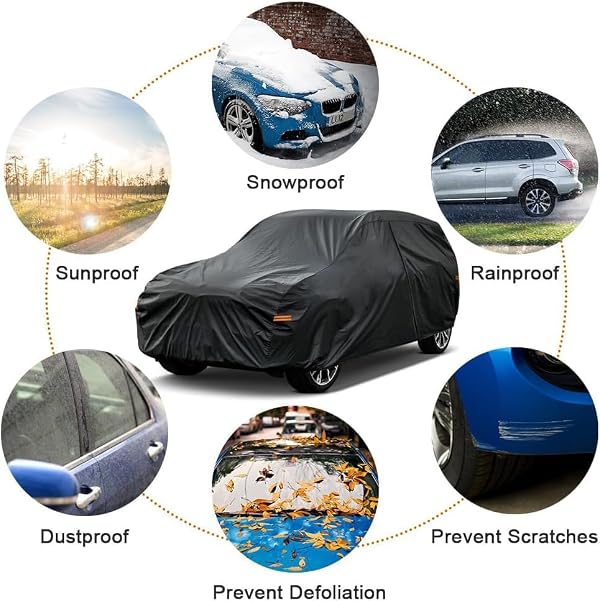 Kayme 7 Layers Car Cover Custom Fit for Honda Odyssey Minivan (1999-2025) Waterproof All Weather for Automobiles, Outdoor Full Cover Sun UV Rain Protection.Black by kayme - Image 5