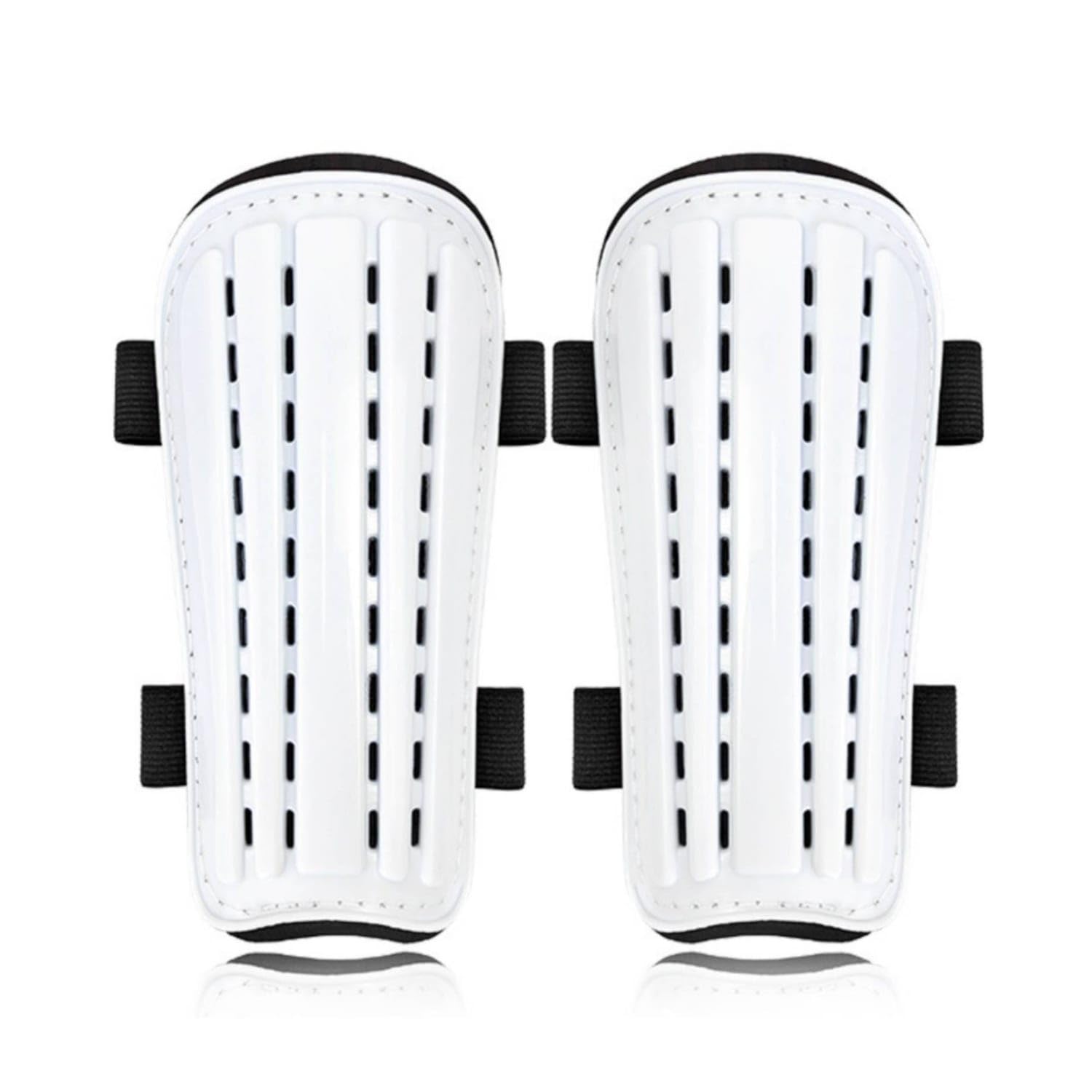 2 Pieces Soccer Shin Guards Long-Lasting Football Shin Pads Shock Absorption Soccer Leg Guards for Adults, Training, Match, White-picture-24