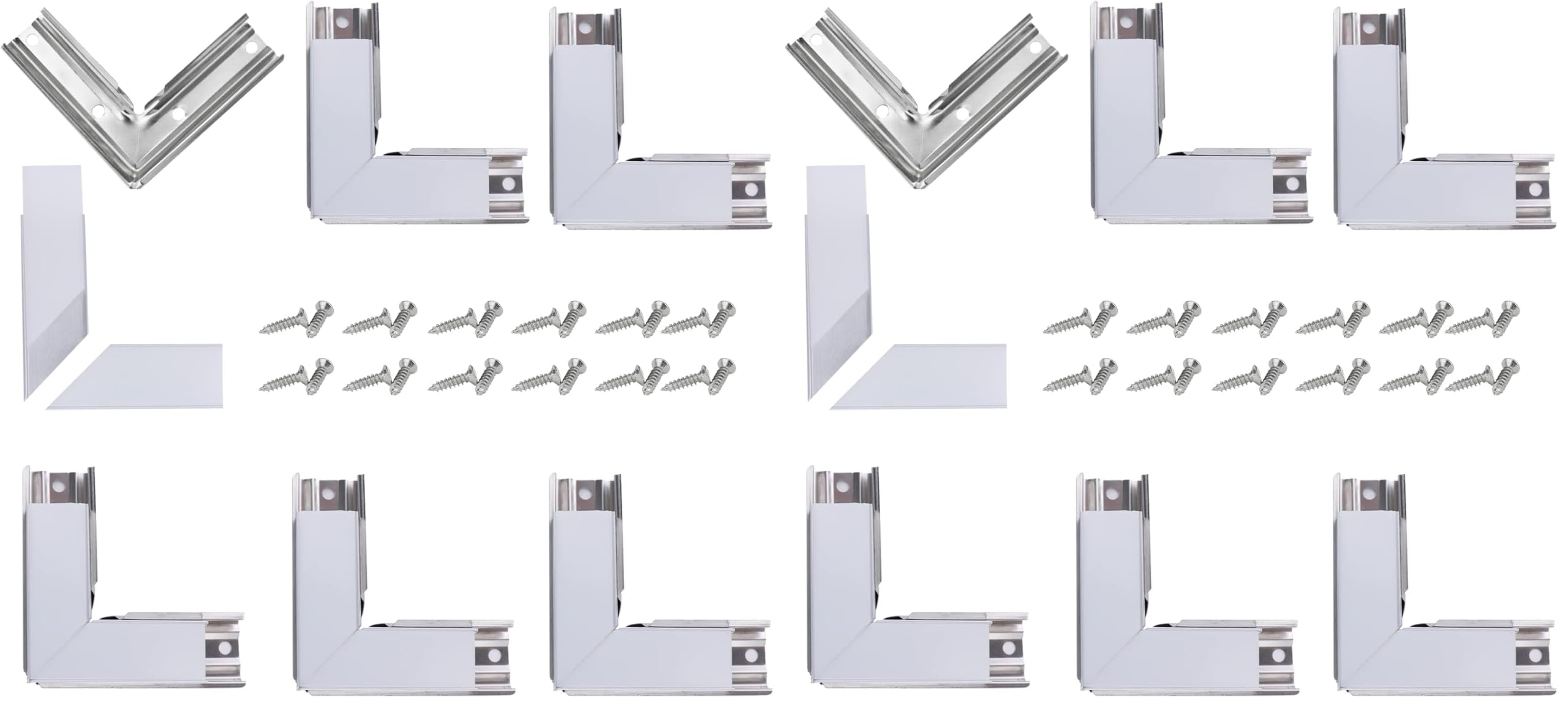 Muzata 6Pairs Corner Connector Kit L Shape Connectors for LED Channel fit Muzata U1SW U Shape Aluminum LED Diffuser Channel LCC1 WW (Pack of 2)