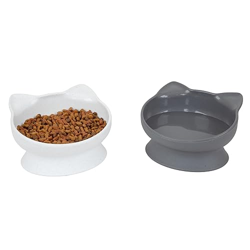 Kitty City Elevated Cat Bowls (Set of 2), Whisker-Friendly Raised