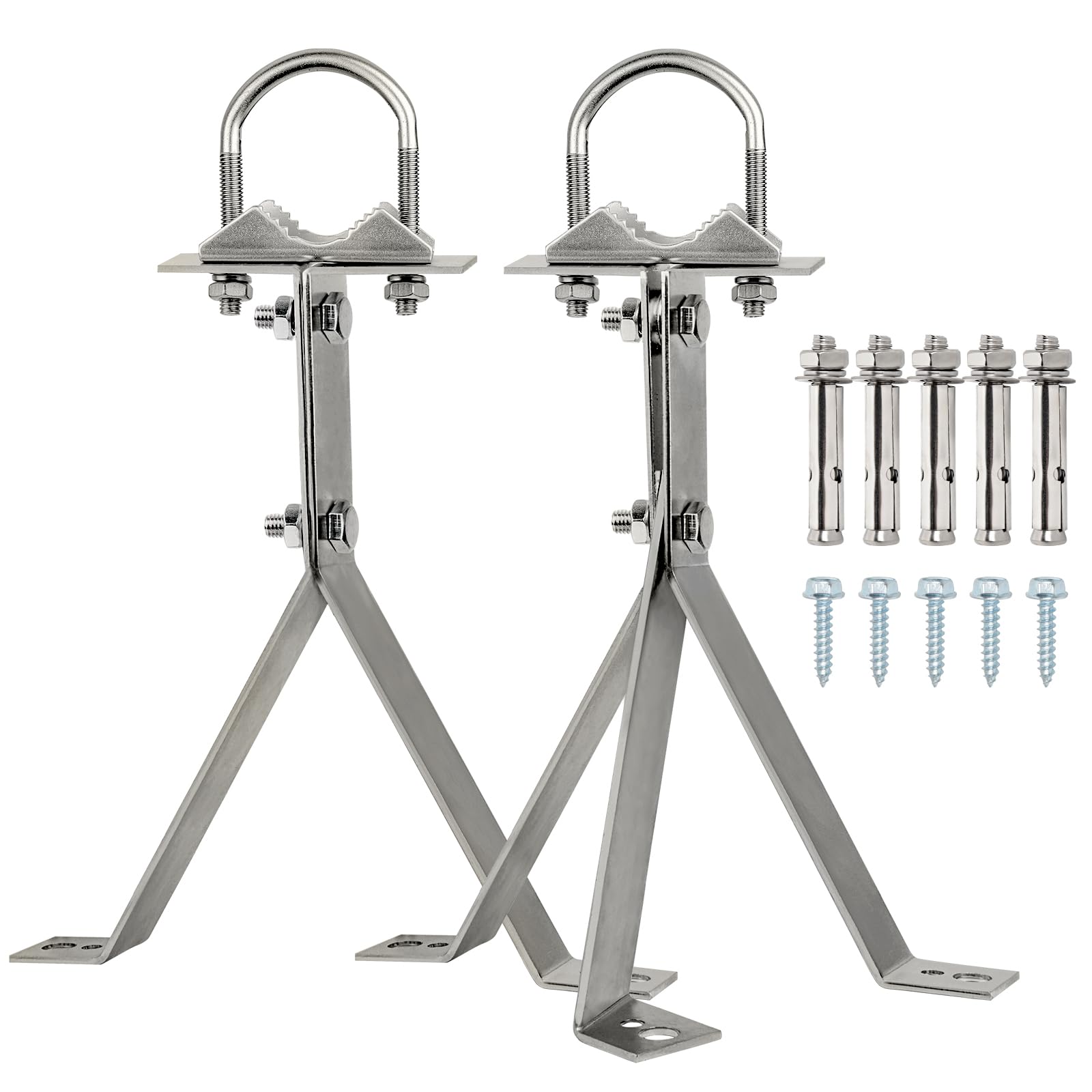 XRDS-RF Soporte de pared para antena – Soporte de montaje resistente al viento de 10 pulgadas para mástil de antena de TV (2 patas + 3 patas)