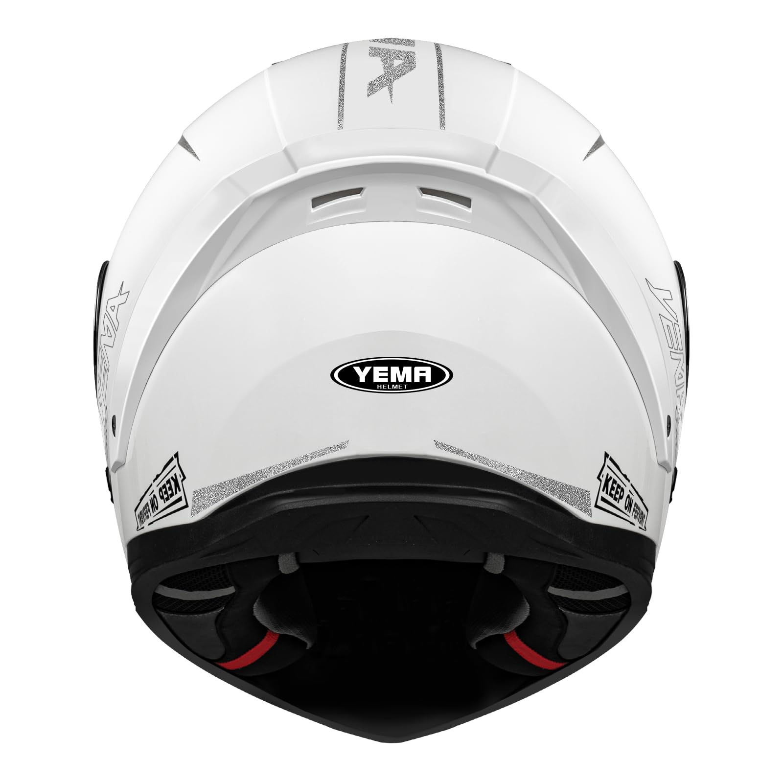 YEMA Casco da moto integrale per adulti, Casco unisex per ciclomotori e moto da strada con prese d'aria regolabili - Leggero e confortevole per scooter, cruiser YM-850