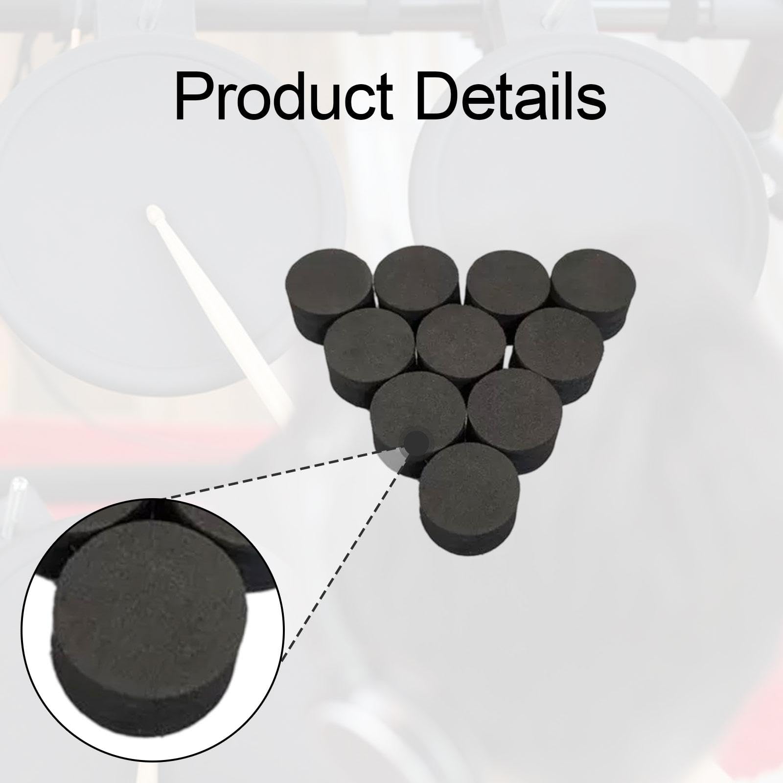 10 Stück Elektronische Drum Pads Und Schwammzylinder Trigger mit Kleberückseite Percussion Trigger Zubehör Zum Leisen Üben Und Verbessern Der Geschwin, 28 X 20 Mm