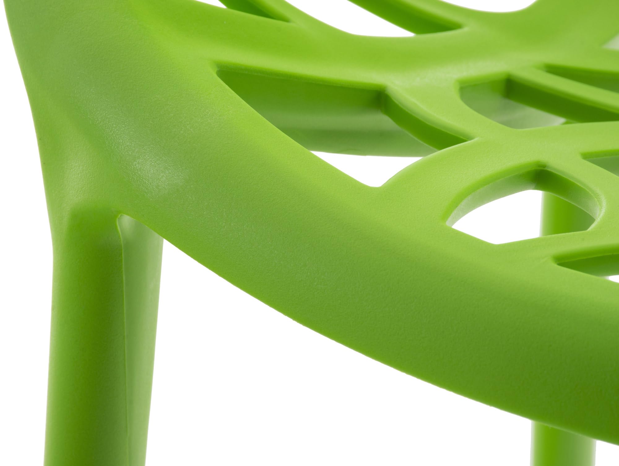 CLP Juego de 4 sillas de jardín, apilables y Resistentes a la Intemperie, Moderno con reposabrazos no Ajustables, Estructura de plástico Hope, Color:Verde Claro