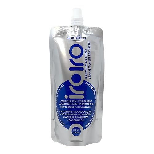 IROIRO Color de cabello semipermanente natural prémium 45 azul profundo (8 onzas)