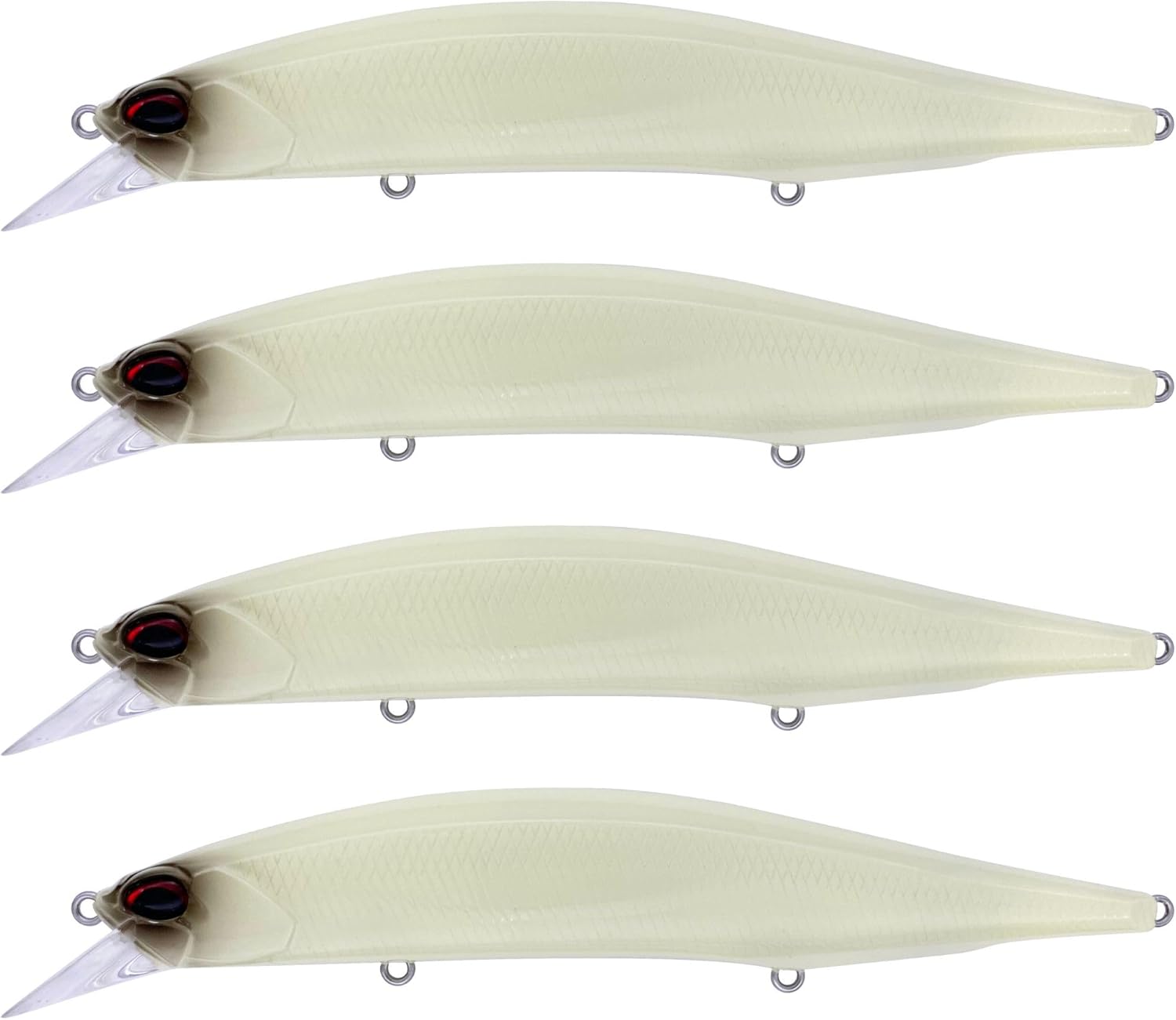 Realis Duo Realis Jerkbait 130mm/5.1": Pack of 4 PCs- Fishing Lure for a Variety of Fishes with Three Hooks, Suspending Type for Anglers Hardbody for Minnow Trout Bass Perch