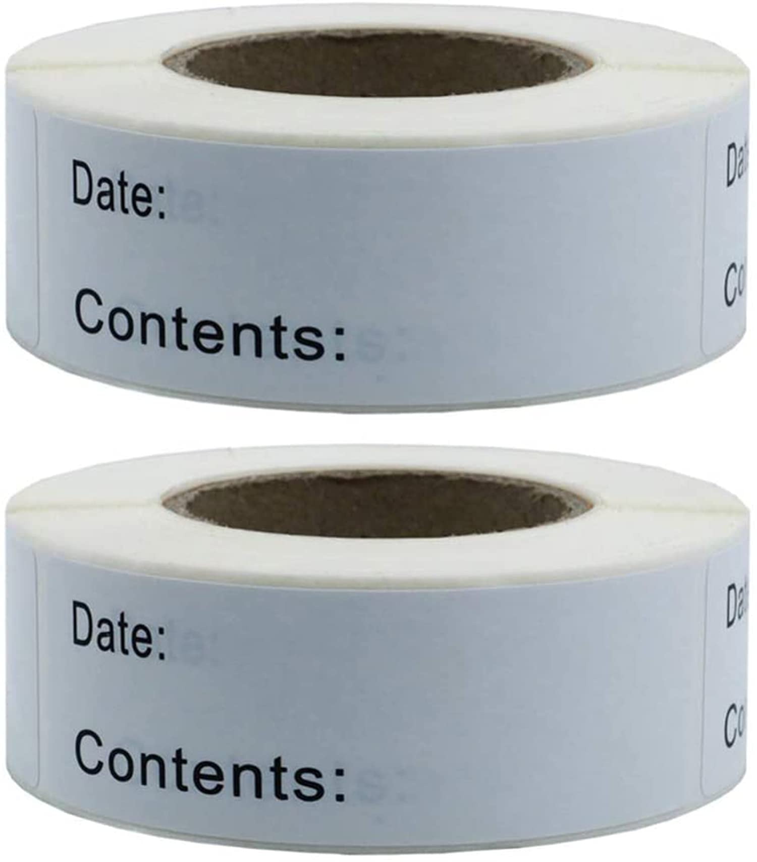 DELFINO Sticker Label, Food Freezer Label, Self-Adhesive Removable Refrigerator Food Storage Paper Label, Sticker Note Index Decals Label, Stickers Gift Tags, (125 Pieces In 1 Roll, 2 Rolls In Total)