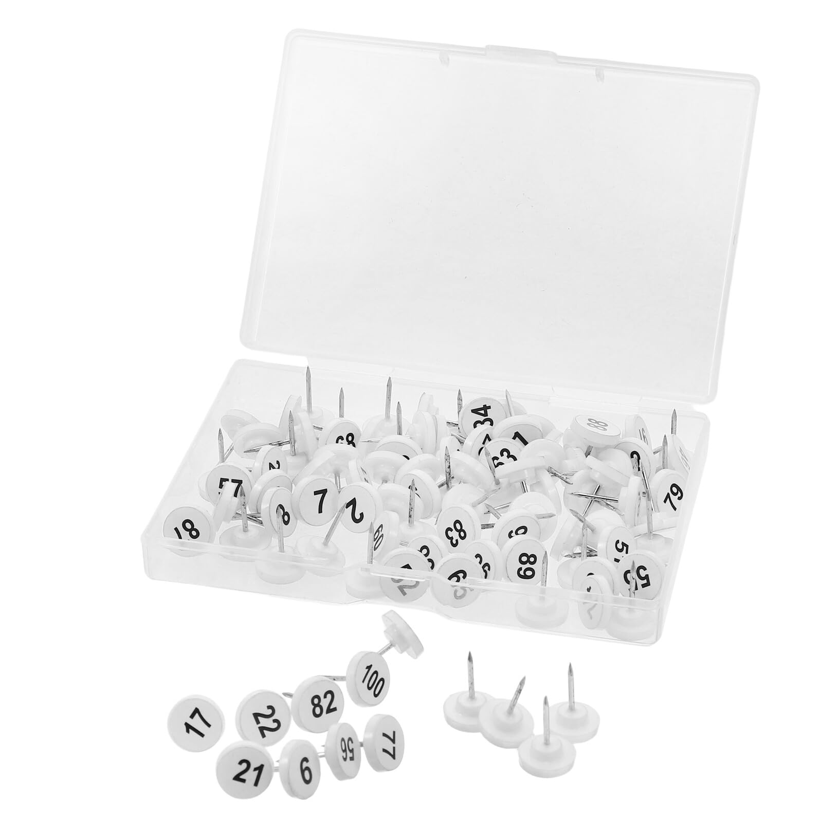 Healvian 100pcs Push Pins Circular Flat Thumbtacks for Bulletin Board Map Tacks Classroom Organization Drawing Pins