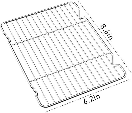 Miniatura 2 de Estantes de enfriamiento de acero inoxidable, juego de 3, 8.6 pulgadas de largo x 6.2 pulgadas de ancho x 0.5 pulgadas de alto, estantes de alambre