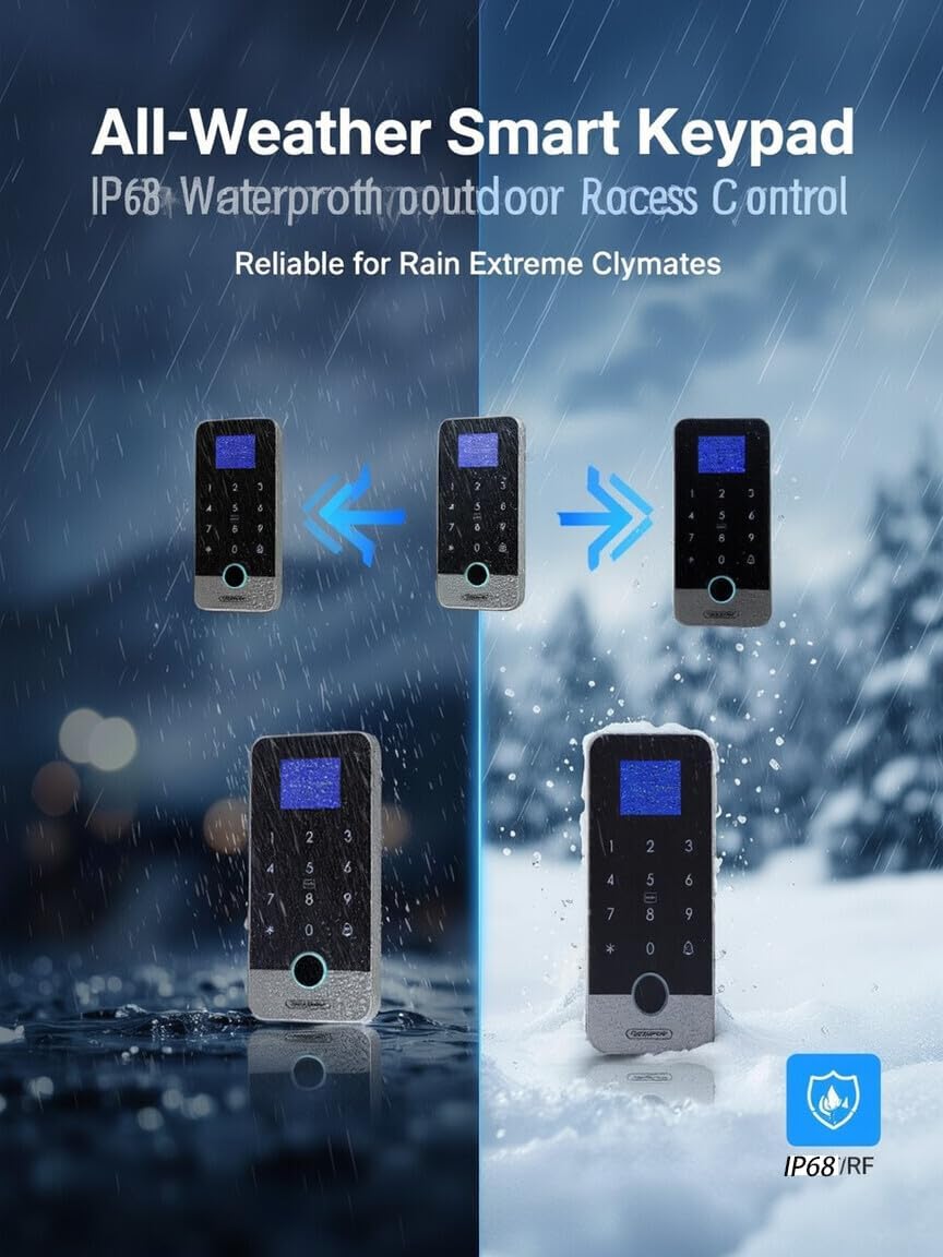 Waterproof Smart Home Security Systems Fingerprint,Password,Tuya Remote Unlock,IC Keychain Multiple Methods,with Door Switch,Power Supply DC 12V,Electric Drop Bolt 6 61zvbGL76vL. AC SL1152