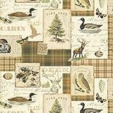Rustic Wildlife Cotton Fabric by The Yard, 1-Yard PRECUTS