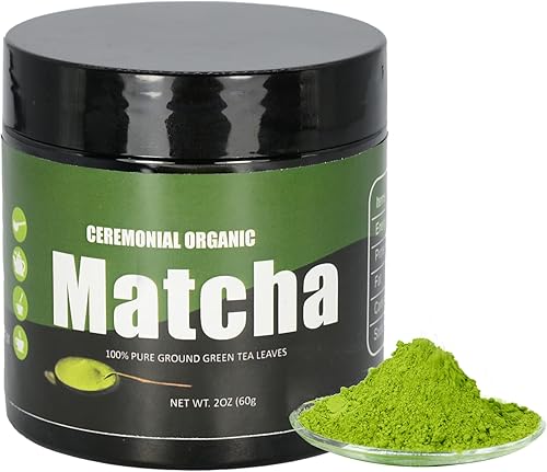 Té verde matcha orgánico certificado de grado ceremonial, 2 onzas, matcha latte puro de primera cosecha para cocinar y hornear, superalimentos, té