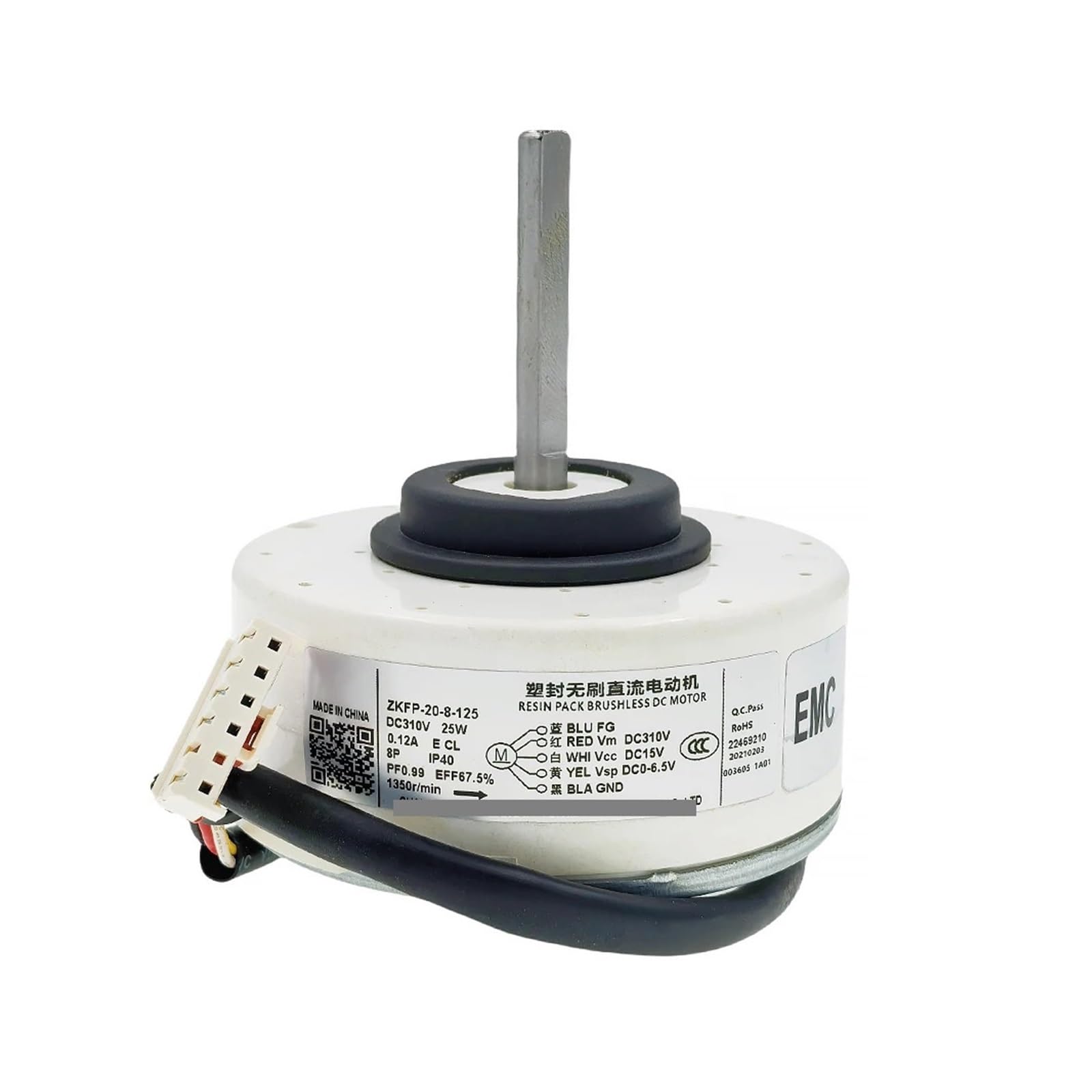 CHFOUGNE Air Conditioner Indoor Unit DC Fan Motor ZKFP-20-8-125 DC310V 25W 1350r/min Conditioning Parts
