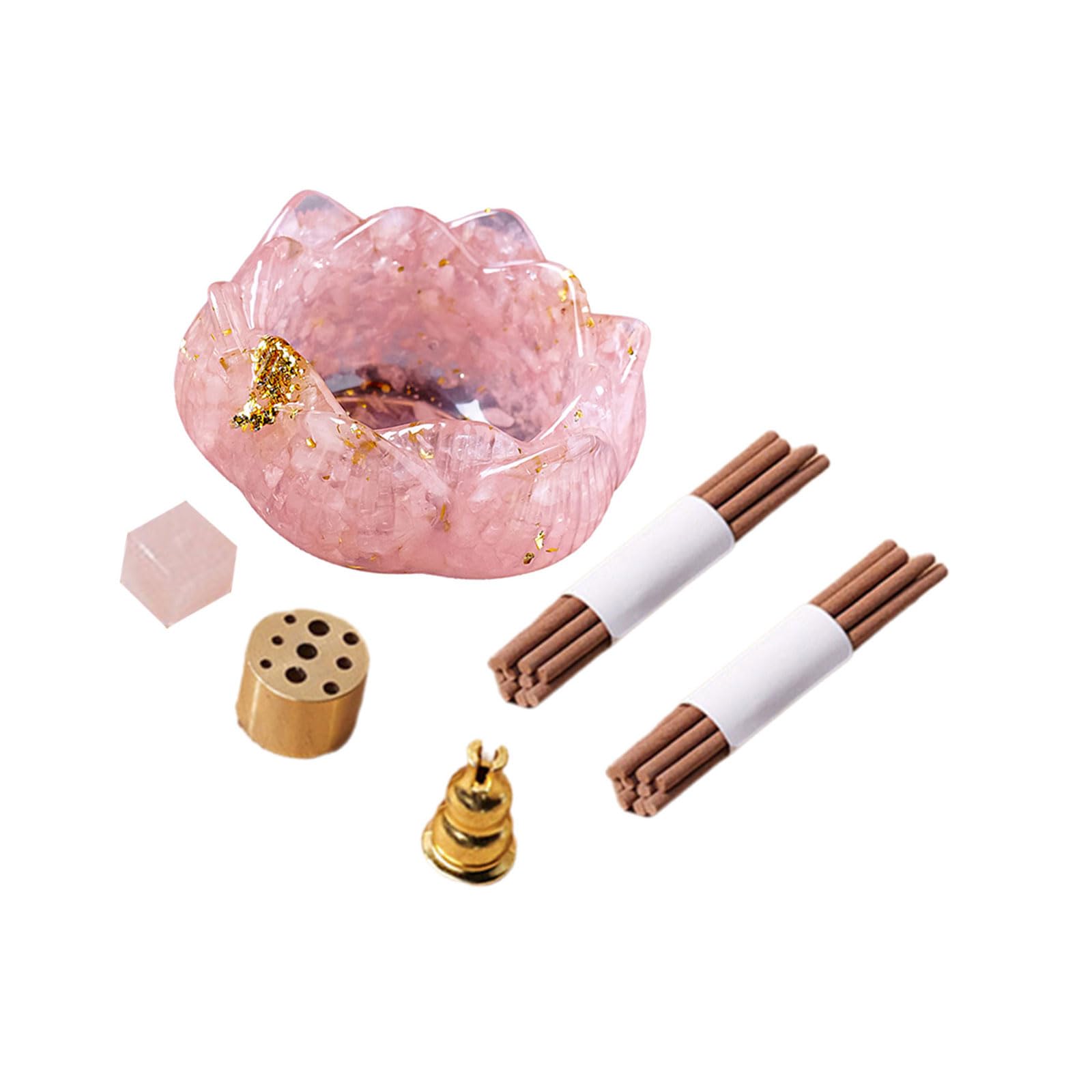 Buxuaaaa Incenses Burners with Crystal Resins Ashes Catcher Bowl and Incenses Stick for Relaxation and Home Ambiances Aromatherapies Burners