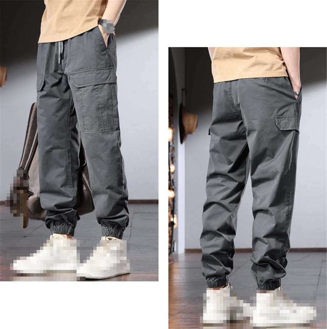 Vogrtcc Pantalones Cargo para Hombre Pantalones Tácticos Informales Sueltos con Cintura Elástica