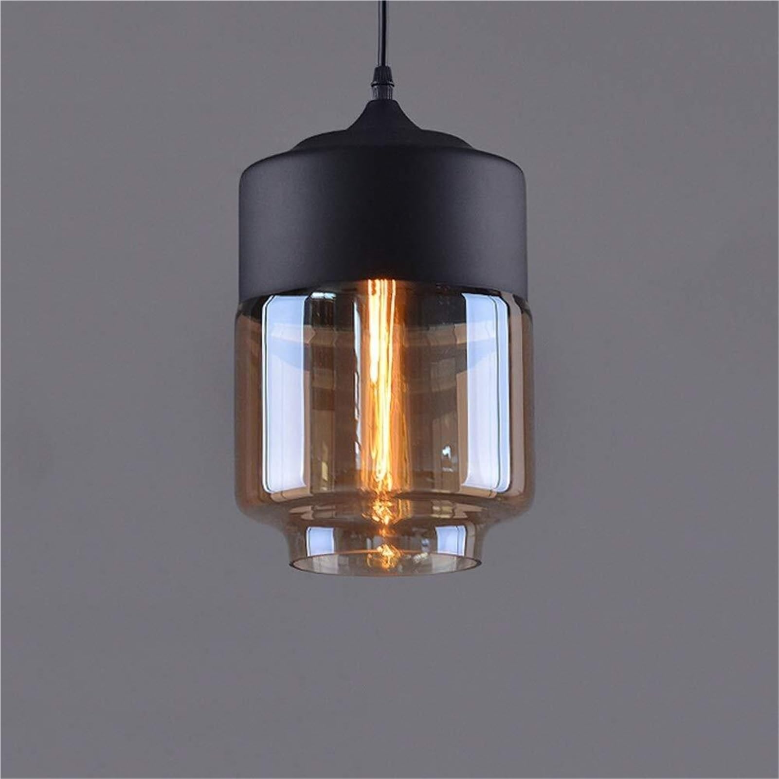HUAYUSEDF Nordic Modern Loft Glass Pendant Lamp Chandelier Hanging Lighting Ceiling Fixture E26 E27 for Kitchen Restaurant Bar Living Room Bedroom(B,3)