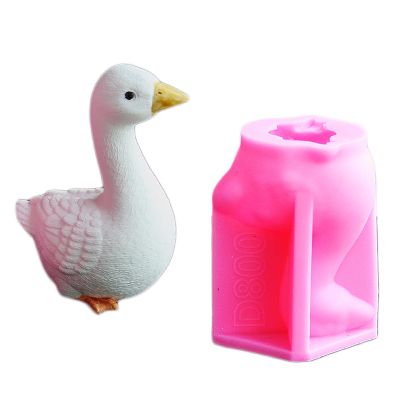 Osniyaw Multicolor Geese Animal Figures Silicone Moulds For Epoxy Resin Candles Soap Making, Cement Plaster Silicone Moulds For Handmade Crafts, Goose Mould