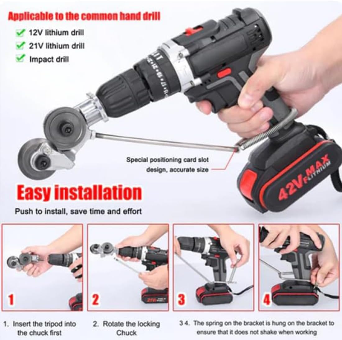 Drill Cut Pro Drillcutpro 2024 – Adaptateur de coupe en métal pour perceuse améliorée, coupe-plaque de perceuse électrique pour couper le fer et l'aluminium