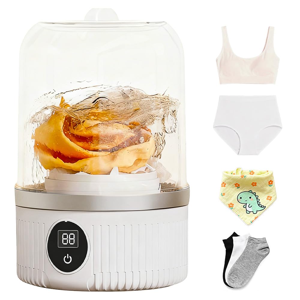 Machine a Laver Portable 1L, Mini Machine a Laver Sans Fil, Rechargeable, Mini Lave Linge pour Sous-Vêtements et Petits Vêtements, Convient pour la Maison, Les Appartements, Les Dortoirs