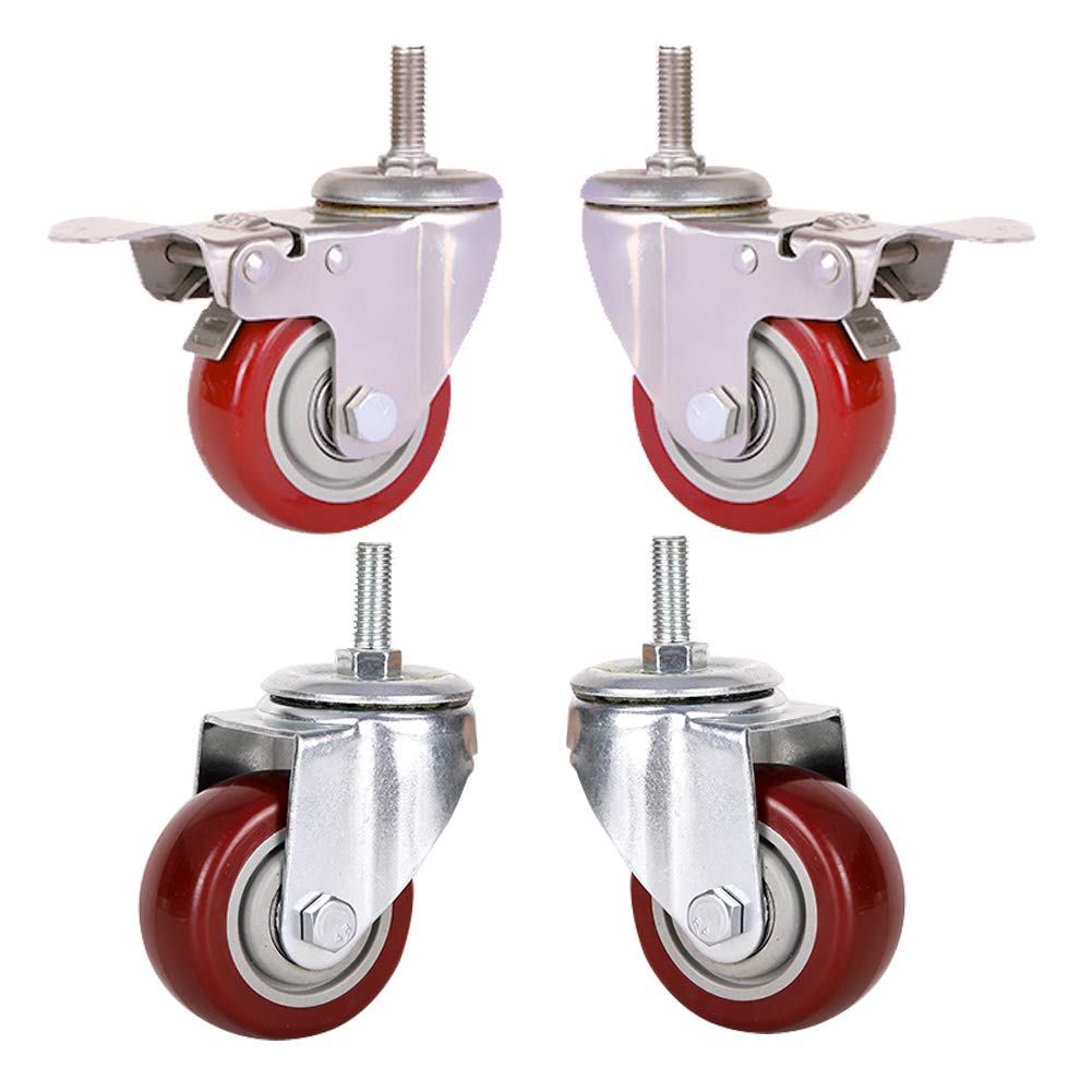 GBRJUYF Heavy-Duty M12 Swivel Cs 75mm/100mm/125mm Wheels Silent Nylon Industrial Transport Wheels for Furniture Load Capacity 360-480kg Plate Cs