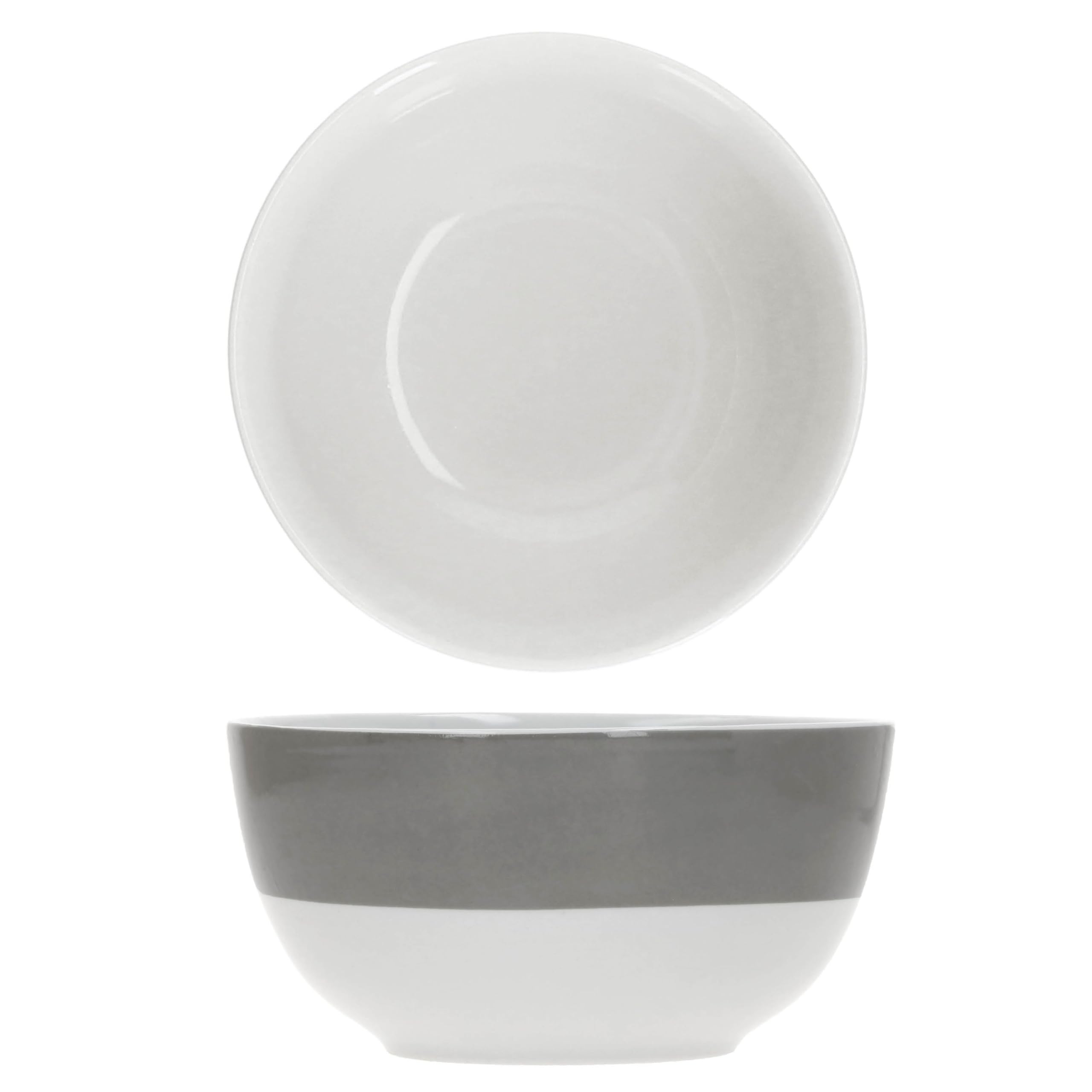 MamboCat Service de petit-déjeuner 18 pièces gris I 6 petites assiettes, bols de 450 ml et tasses à café 350 ml, hauteur 10,3 cm, pour 6 personnes, vaisselle en porcelaine pour le petit-déjeuner et le