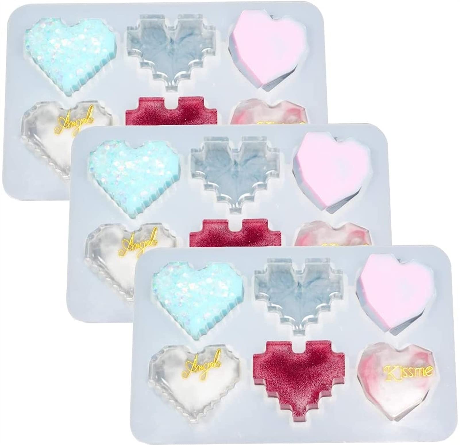 Moule silicone cœur 6 cavités Nalcy pour gâteau mousse et outils de bricolage DIY