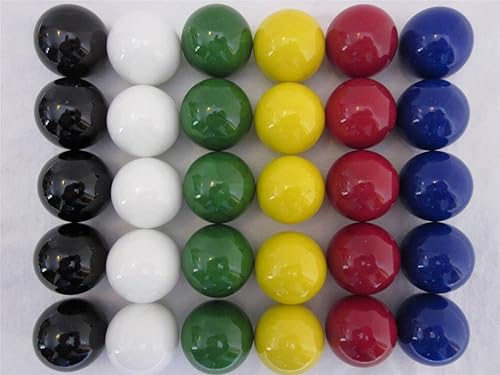 Big Game ~30 canicas de vidrio sólido de repuesto grandes de 1 pulgada (0.984 in) para cuadros chinos, agravación, Wahoo, canicas sucias, juego de