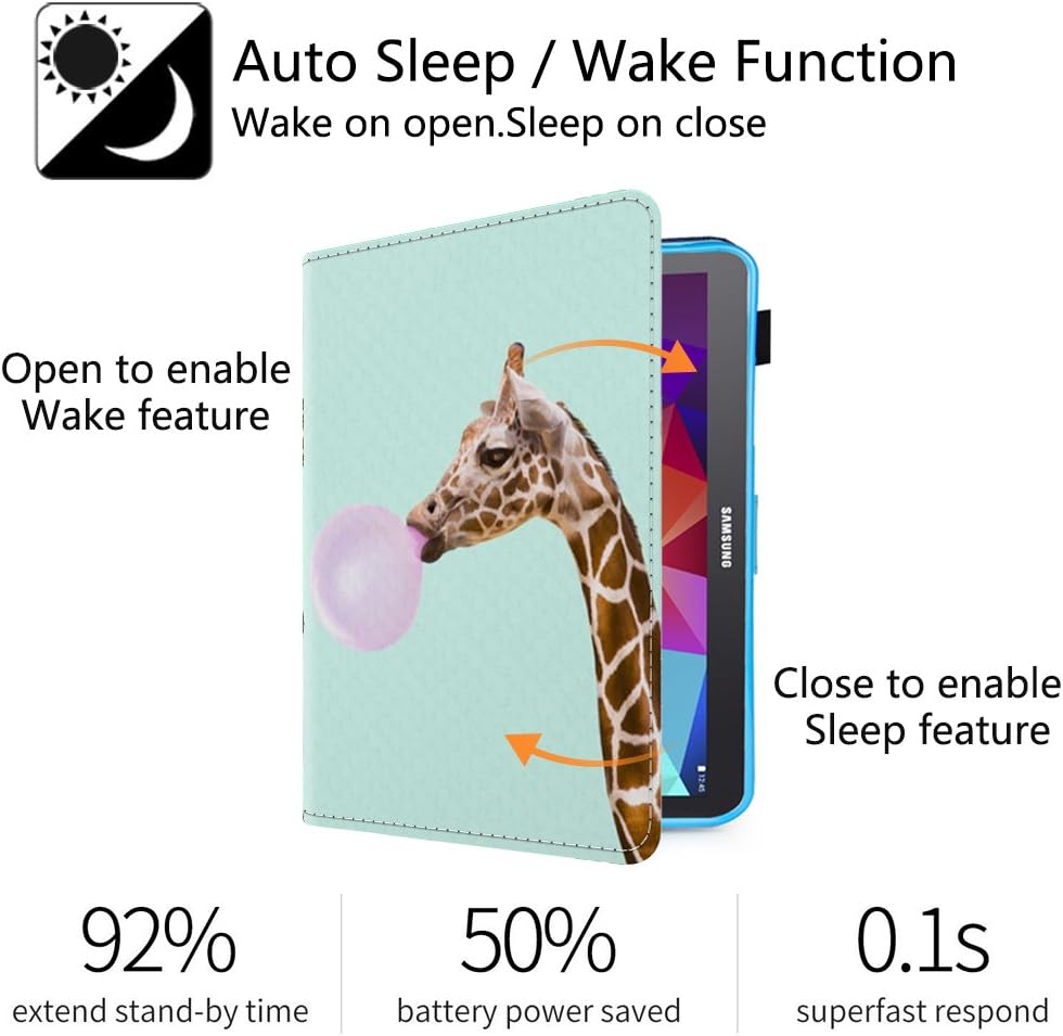 Galaxy Tab 4 10.1 Case,T530 Case,Dteck PU Leather Flip Stand Case with Auto Wake/Sleep Feature Folio Wallet Smart Shell Cover for Samsung Galaxy Tab 4 10.1 SM-T530NU T531 T535 Tablet,Giraffe