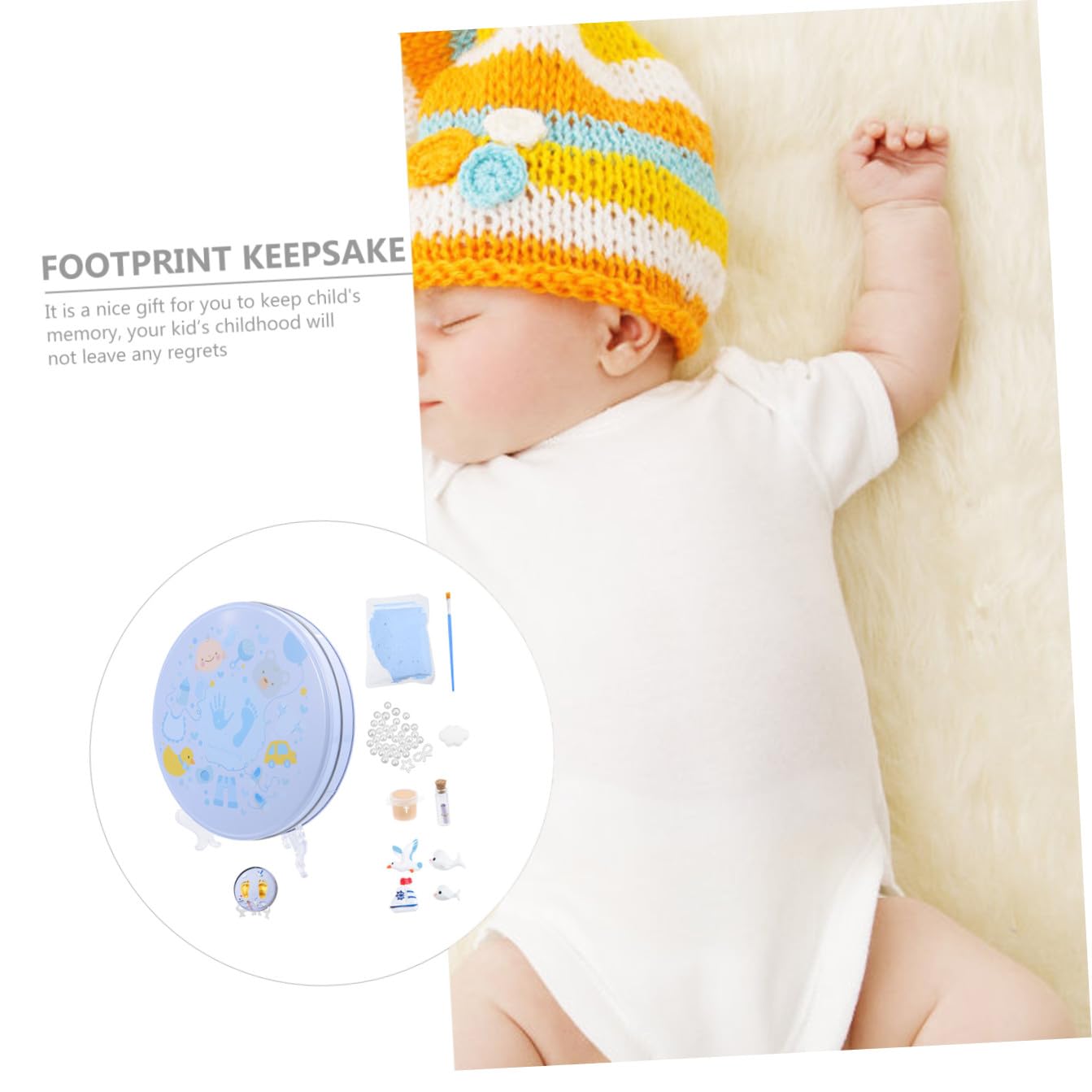 Toyvian Adornos De Huellas De Recién Nacido Kit De Molde Para Impresiones De Bebé Recuerdo Memorable De Manos y Pies